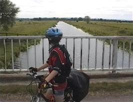 Lee enjoys the view along the Wookey Rhyne from the bridge at Pathe near Othery